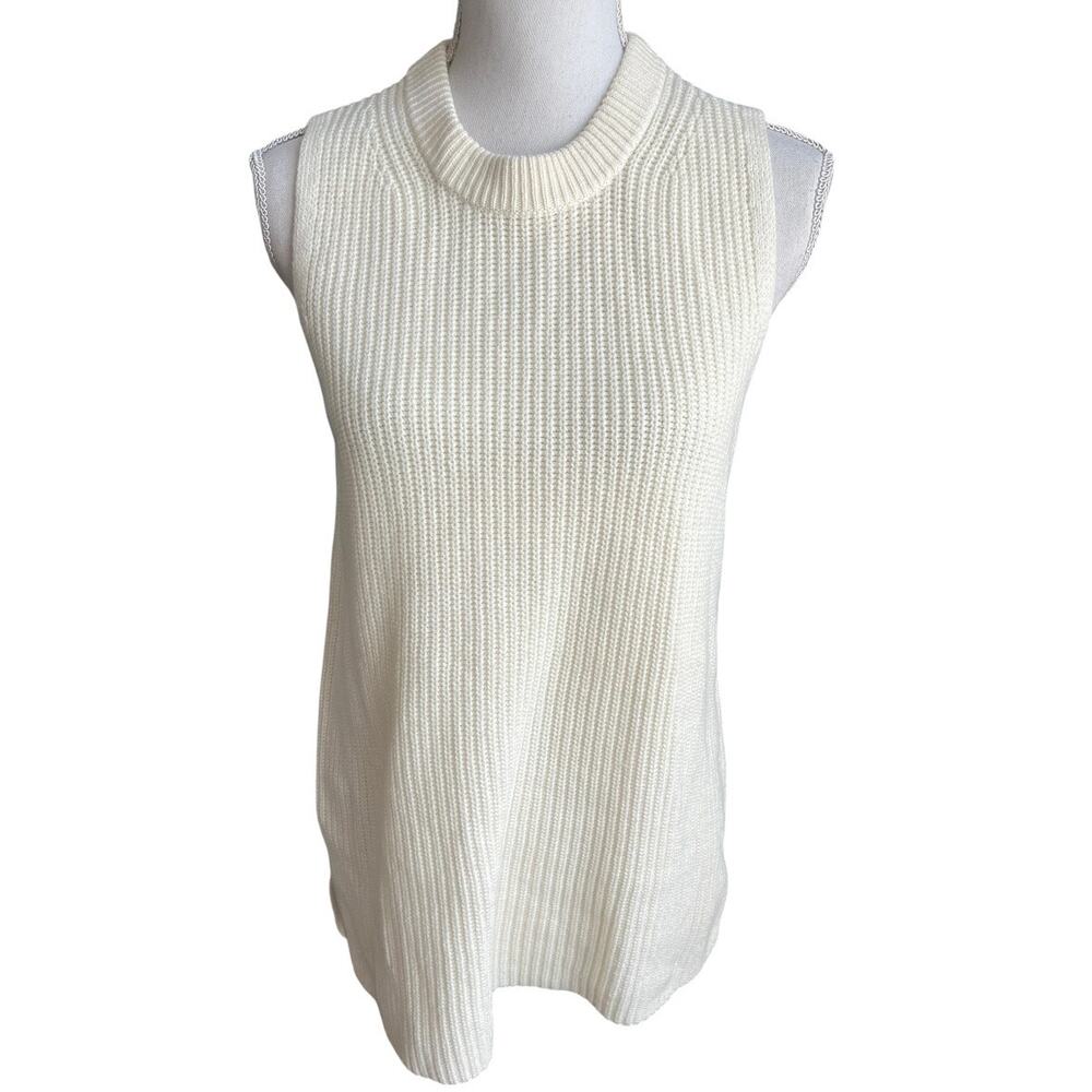 J.Crew cream sleeveless knit sweater tank NEW coastal timeless minimalist